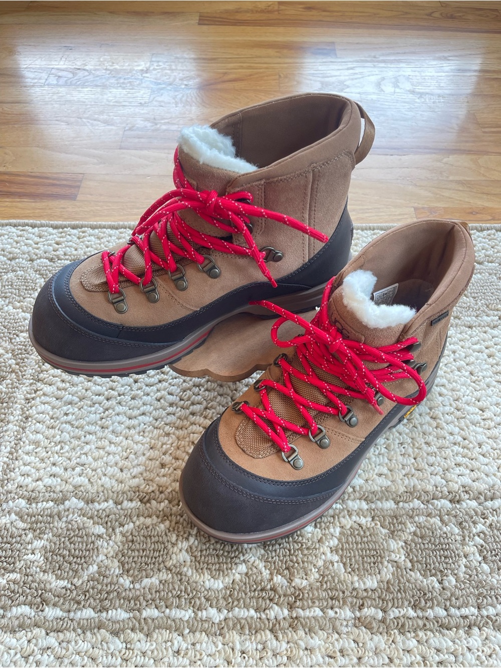 UGG Brecken Lace Chestnut Suede Waterproof Winter Boots Women's Size 8.5 NEW